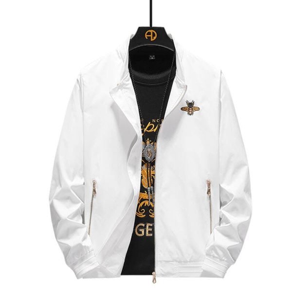 新款男裝潮流夾克男立領筒單刺繡男款休閒外套棒球服夾克