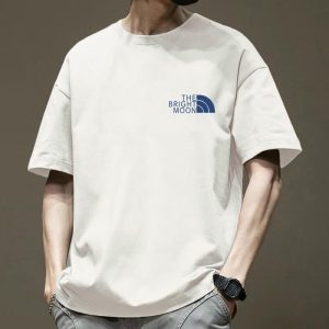 日常純T白T男T恤短袖純棉t恤男休閒潮牌夏季新款短袖T恤男短袖T休閒男裝百搭上衣T重磅寬鬆上衣印花T恤上衣