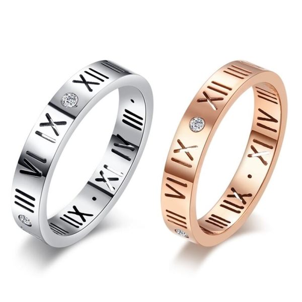 優質鈦鋼戒指-羅馬鏤空數字戒/穿搭配件/飾品戒指/銀戒/玫戒/鋼尾戒/女戒/羅馬戒